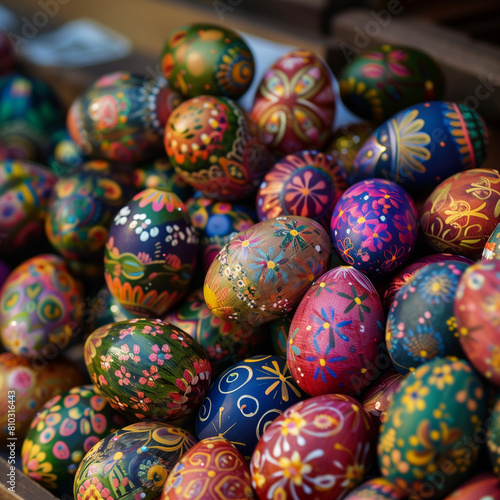 Colorful Hand-Painted Easter Eggs in High-Resolution