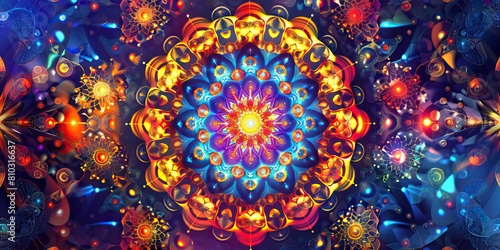 Medical Mandala: Abstract Mandala Design Infused with Healing Symbols and Patterns