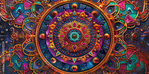Medical Mandala: Abstract Mandala Design Infused with Healing Symbols and Patterns