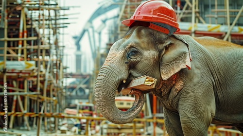 Mighty Elephant Construction Worker