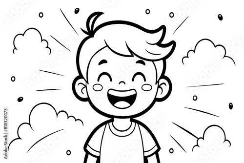 A cheerful child with a beaming smile radiates happiness