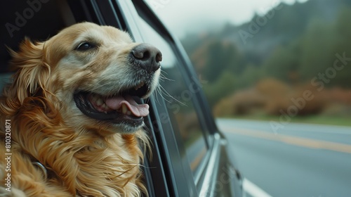 Happy Dog Enjoying Car Ride