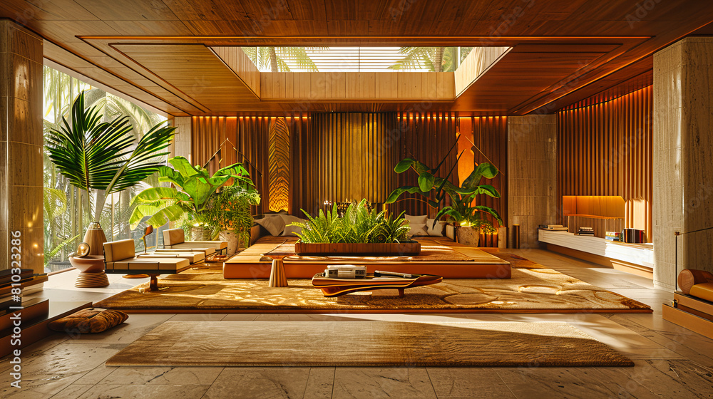 Φωτογραφία Contemporary Luxury Home with Modern Patio Design, Stylish Outdoor Furniture and