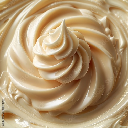 Close up of creamy lotion skin car product or frosting. 