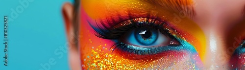 Drag queen makeup flat design top view drag show theme water color Triadic Color Scheme photo