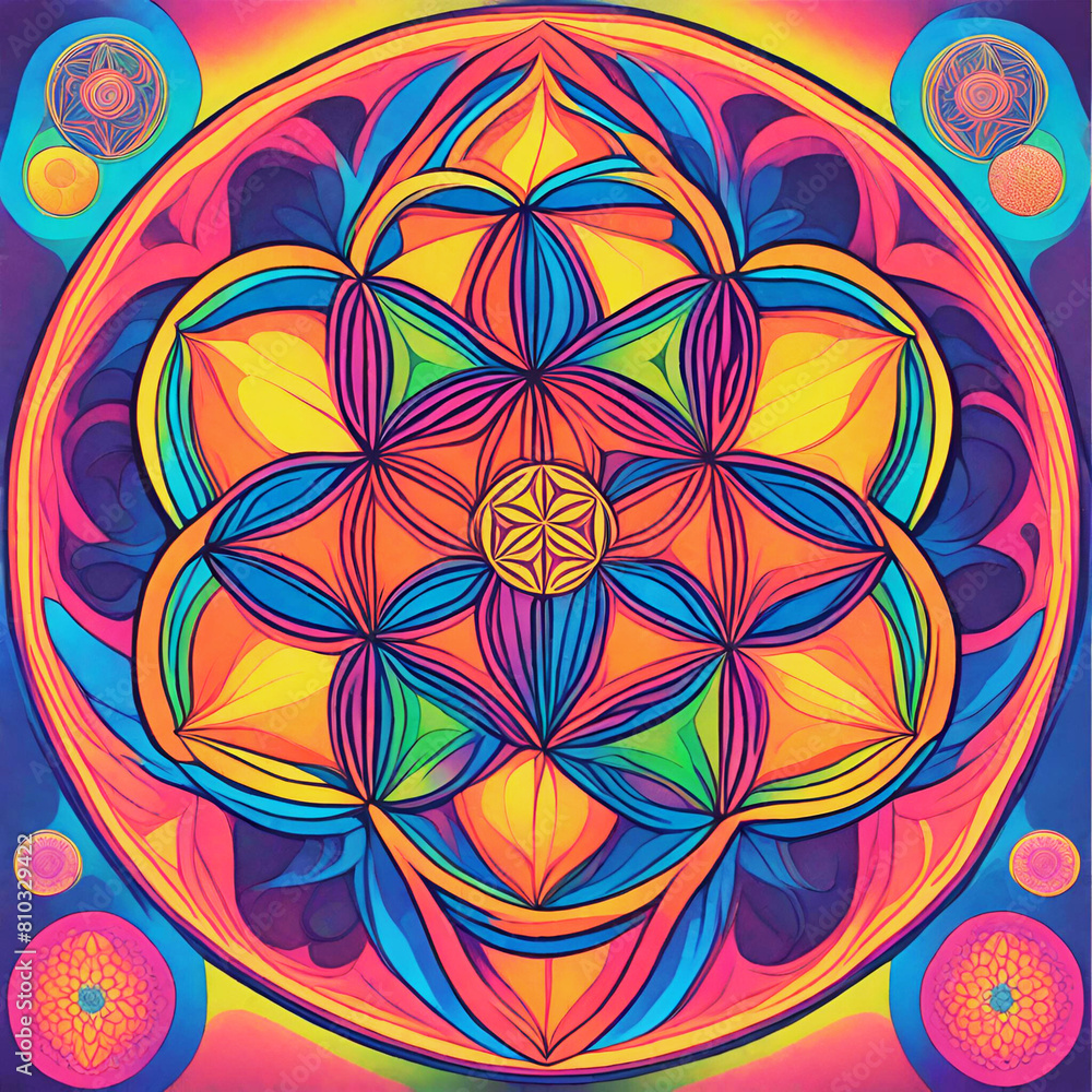 Rainbow Sacred Geometry Flower of Life Mandala Spiritual Symbol - 333 (4000 x 4000) Rainbow Sacred Geometry Flower of Life Mandala Spiritual Symbol - 333 (4000 x 4000)