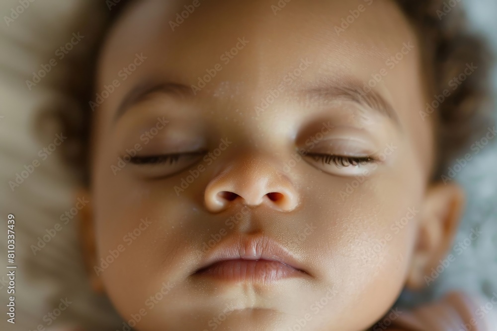 A portrait of a baby with a peaceful expression. The eyes are closed and the lips are slightly parted. The baby is calm and serene. A portrait of a baby with a peaceful expression. The eyes are closed and the lips are slightly parted. The baby is calm and serene.