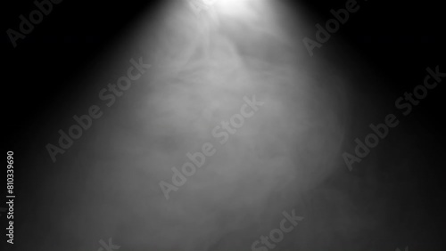 White spotlight with smoke. Computer generated 3d render photo