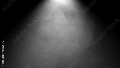 White spotlight with smoke. Computer generated 3d render