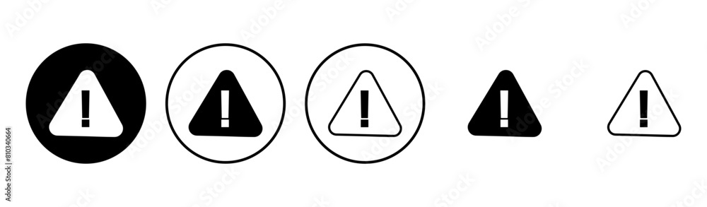 Exclamation danger sign. attention sign icon set. Hazard warning attention sign Exclamation danger sign. attention sign icon set. Hazard warning attention sign
