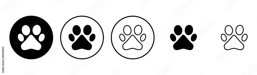 Paw icon set. paw print icon vector. dog or cat paw Paw icon set. paw print icon vector. dog or cat paw