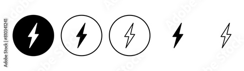 Free Download Lightning icon set. electric icon vector. power icon. energy sign - GFXLoad