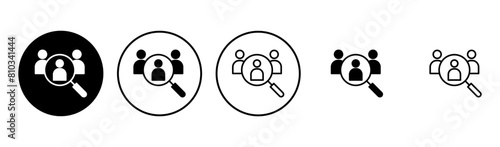 Hiring icon set. Search job vacancy icon. Human resources concept. Recruitment