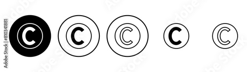 Copyright icon set. copyright symbols