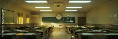 A Tranquil Examination Hall Ready for the 'Ujian Nasional' - The National Examination of Indonesia