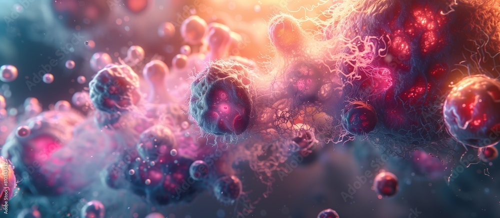 Colorful Microscopic View of Cell Division Colorful Microscopic View of Cell Division