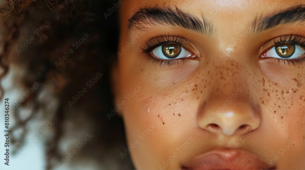 A close-up of a face with a loving expression. The eyes are soft and the lips are curved into a smile. The person is caring and affectionate. A close-up of a face with a loving expression. The eyes are soft and the lips are curved into a smile. The person is caring and affectionate.