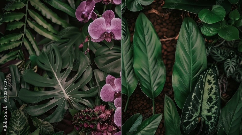 Aerial Garden: Plants Hanging from the Ceiling Creating a Lush Greenhouse Haven. Aerial Garden: Plants Hanging from the Ceiling Creating a Lush Greenhouse Haven.