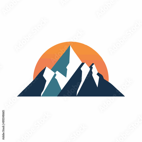 Mountain line in cartoon  doodle style. Image for t-shirt  web  mobile apps and ui. Isolated 2d vector illustration in logo  icon  sketch style  Eps 10. AI Generative