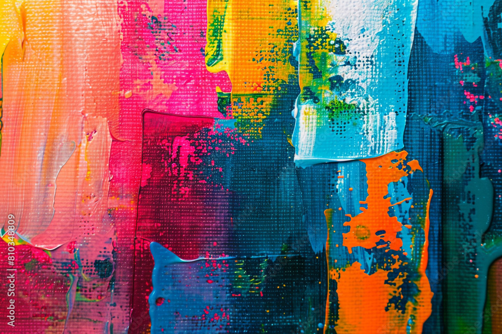 Abstract Colorful Paint on Canvas Background