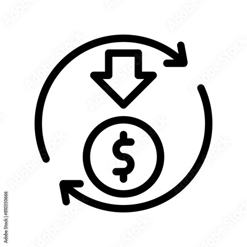 cost saving line icon