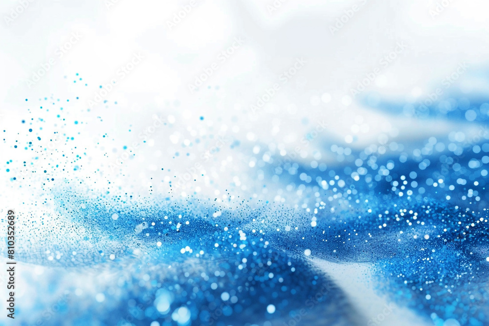 blue particles are moving slowly against a white background. abstract animation. 3d