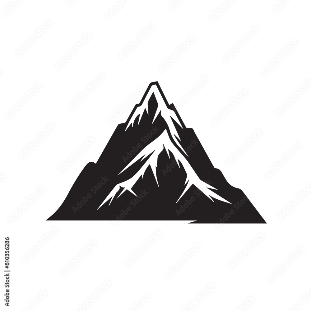Mountain line in cartoon, doodle style . Image for t-shirt, web, mobile apps and ui. Isolated 2d vector illustration in logo, icon, sketch style, Eps 10, black and white. AI Generative
