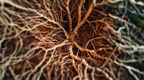 A close up of a tree root with a brownish color