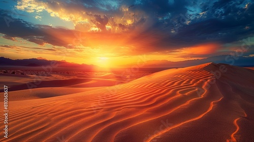 beautiful sunset in the desert in high resolution