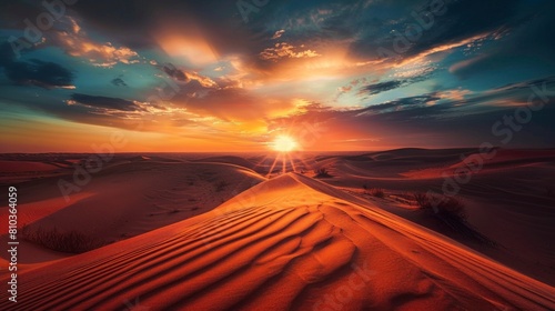 beautiful sunset in the desert in high resolution and high quality