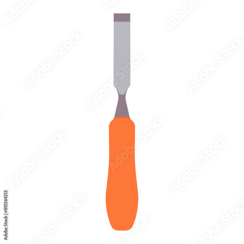 Wood Chisel for Precision Carving and Sculpting, Carpentry Tool, Vector Flat Illustration Design