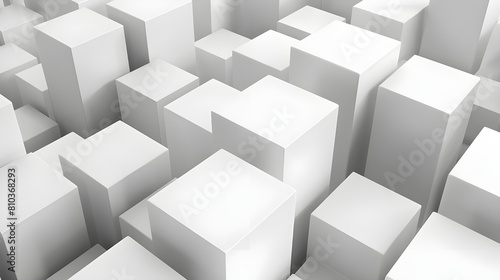 Random shifted white cube square boxes block background wallpaper banner with