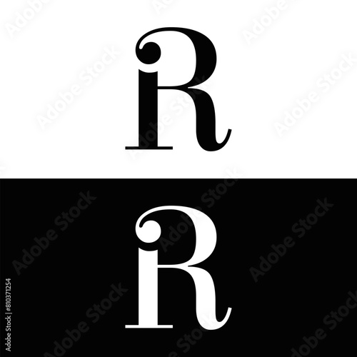 R letter logo, Letter R logo, R letter icon Design black background. Luxury R letter 
