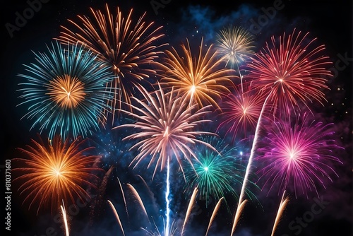 Happy New Year Festive Fireworks Display 