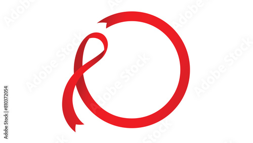 Circle red awareness ribbon suitable for world aids day campaign