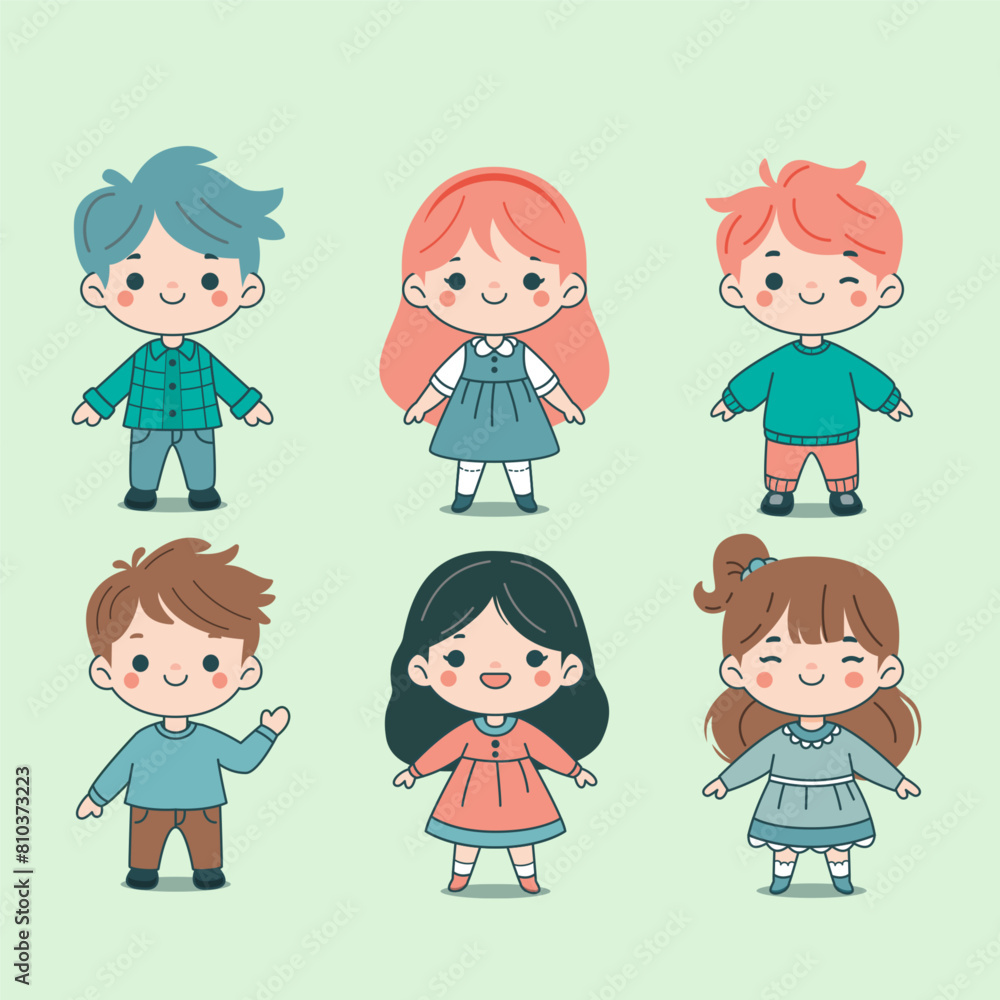 6 cute children's illustrations, in pastel colors, suitable to complement educational and teacher content 6 cute children's illustrations, in pastel colors, suitable to complement educational and teacher content