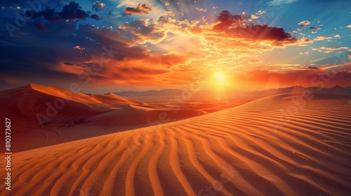 beautiful sunset in a desert in high resolution