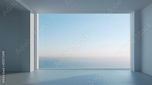 Modern and minimal house window for interior decoration isolated on background  open office glass window frame.
