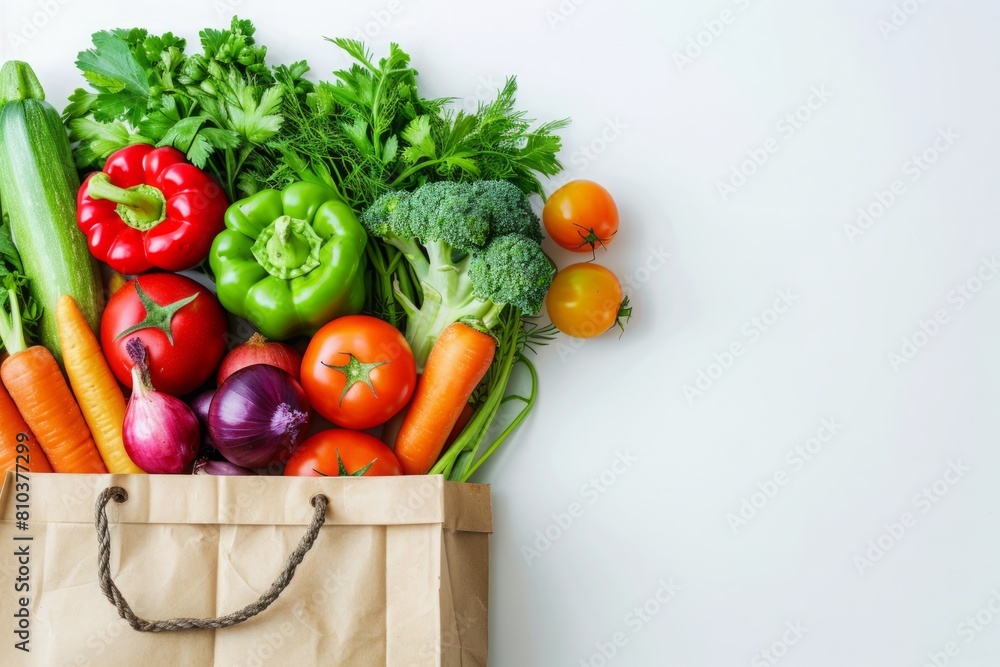 Fruits and vegetables on a light background in a Kraft bag from the store. Healthy and healthy food from the farmers ' market. Space for text Fruits and vegetables on a light background in a Kraft bag from the store. Healthy and healthy food from the farmers ' market. Space for text