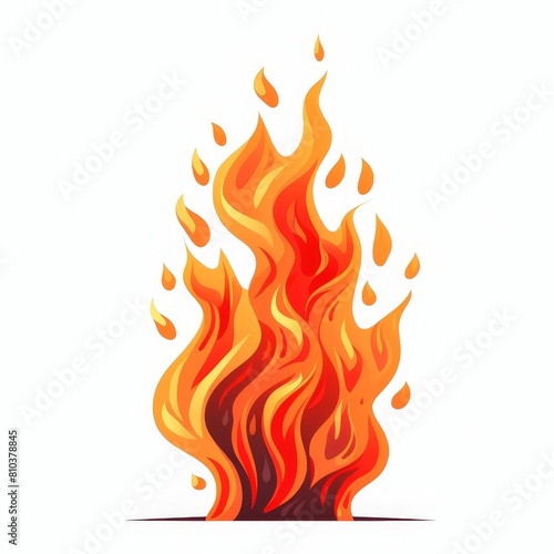 Description Vibrant gas fire flame vector in simple flat design, perfect for projects, Ai Generated