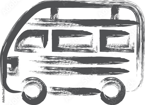 乗り物関連の筆書き単品イラスト　救急車
