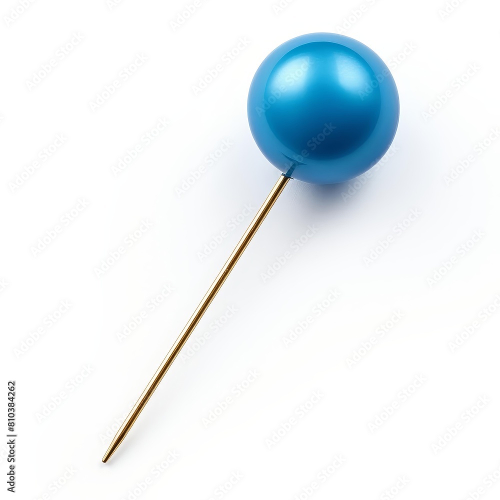 Vibrant blue pin perfectly isolated on a stark white background, Ai Generated Vibrant blue pin perfectly isolated on a stark white background, Ai Generated