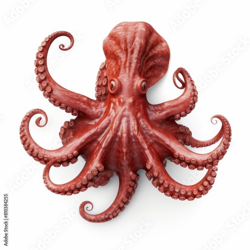 Octopus tentacle illustration  vivid and isolated on white  Ai Generated