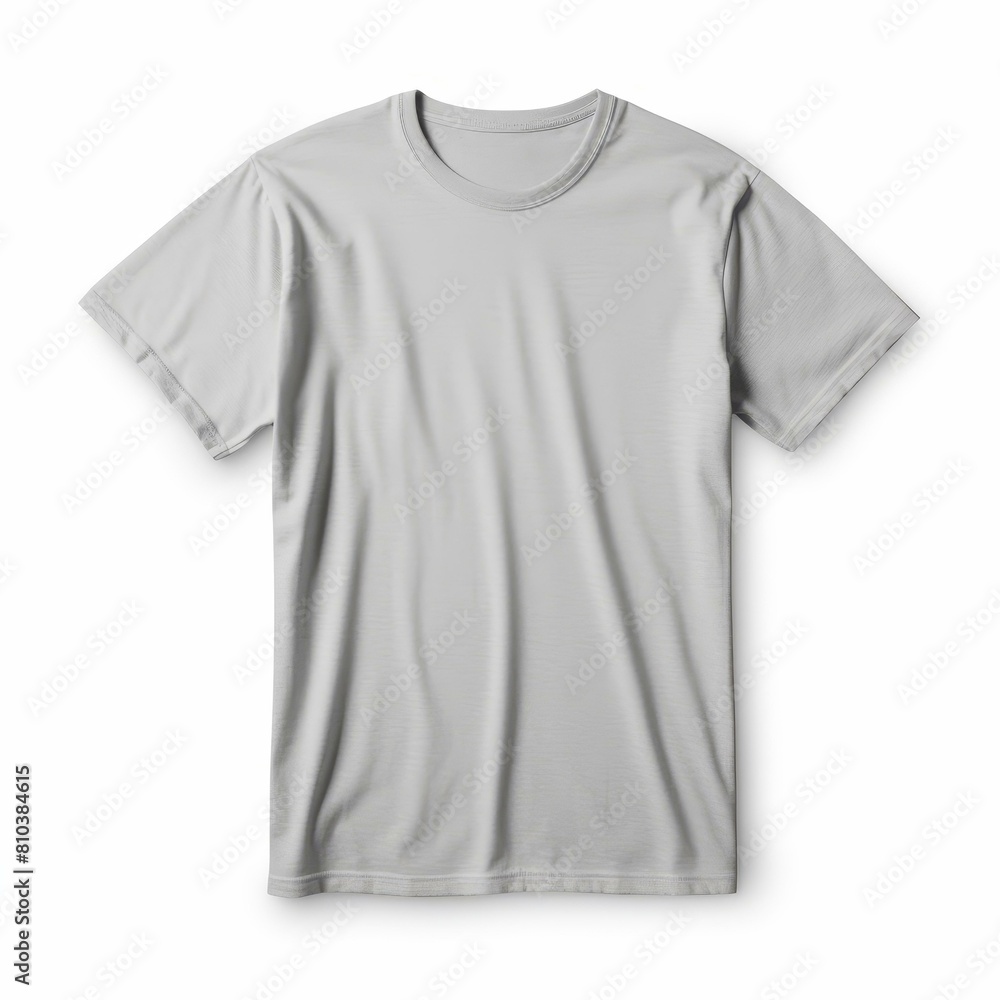 Gray Tshirt front mockup, design template on white, Ai Generated Gray Tshirt front mockup, design template on white, Ai Generated