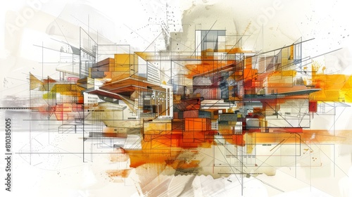 An architectural design that showcases chaotic  distorted patterns  Ai Generated