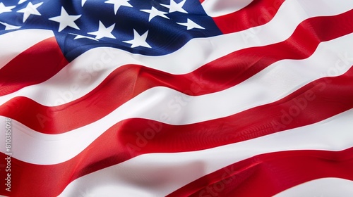 Vibrant American flag closeup with clear background  Ai Generated