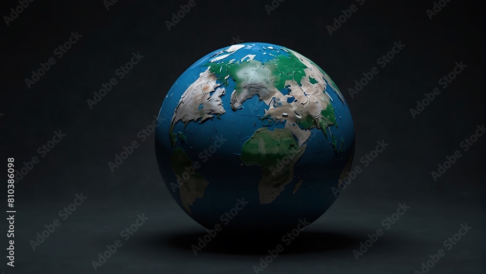 Earth map in the night Round World Shape Blue and Black Background Earth map in the night Round World Shape Blue and Black Background