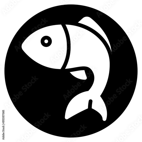 Sticker fish glyph icon