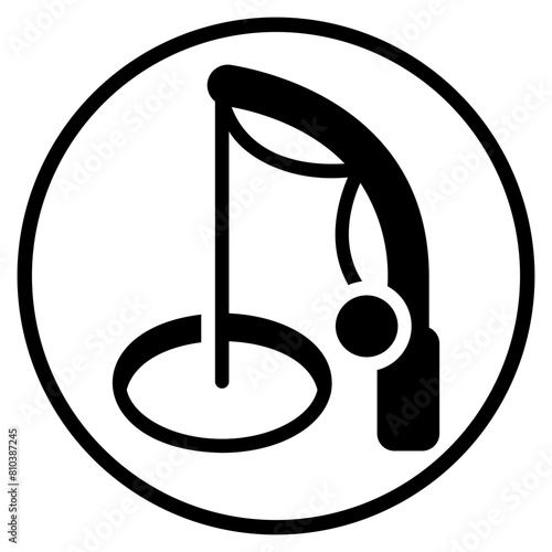 fishing glyph icon