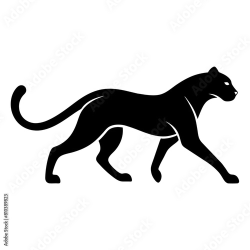 minimal Cheetah vector silhouette  solid black color silhouette  18 